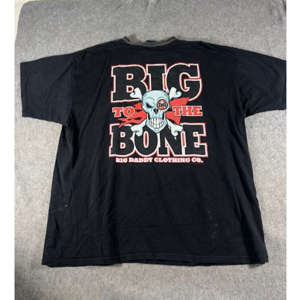 Vintage Y2K Big Daddy To The Bone Skull Tshirt Men Medium Black Skate Streetwear